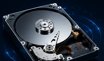 Disco duro HDD abierto